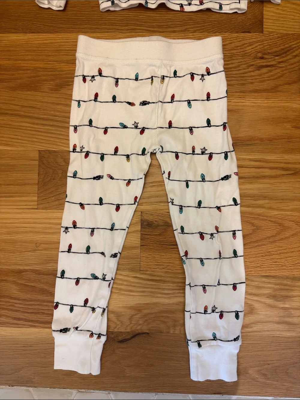 Crewcuts Cream Kids Pajama Set with Multi-Color Light Print